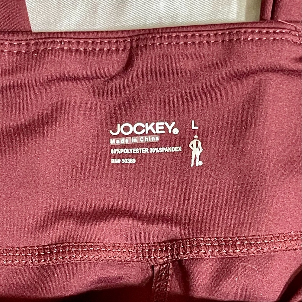 Jockey Women's Rich Burgundy Leggings with Side Pockets, Polyester Spandex Blend - Picture 7 of 11